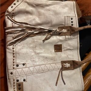 STS Ranchwear Cream and Brown Tote